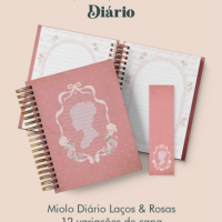Kit Encadernação Diario Coleção Laços e Rosas Wireo