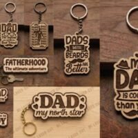 Laser Cut Dad Key Ring