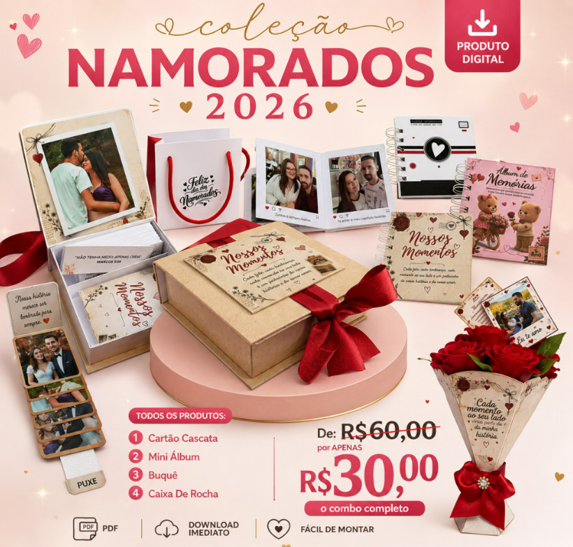 Namorados-2026-De-Rocha-Design Kit Dia dos Namorados lembrançinhas - Imagem 1
