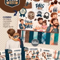 Dia dos Pais Combo Ilustrações e Papéis