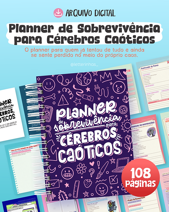 Planner-de-Sobrevivencia-para-Cerebros-Caoticos Planner de Sobrevivência para Cérebros Caóticos - Imagem 1