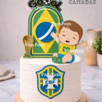 Topo de Bolo Futebol Brasil 01