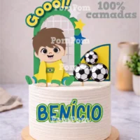 Topo de Bolo Futebol Brasil