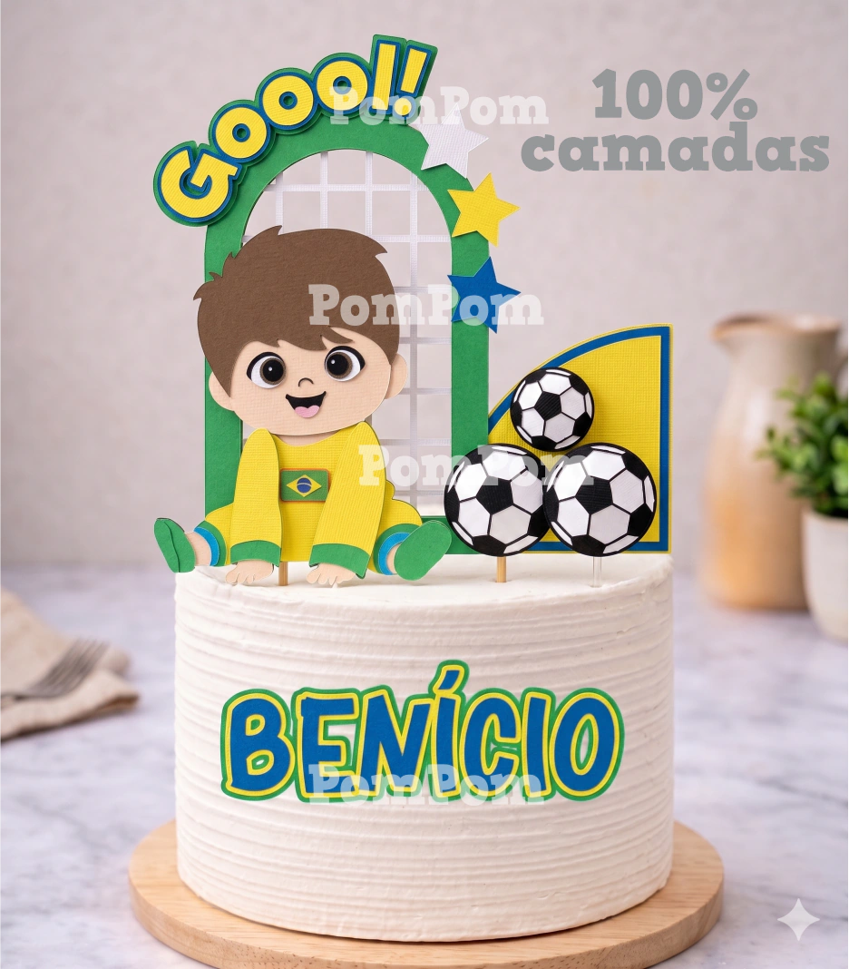 Topo-de-Bolo-Futebol-Brasil Topo de Bolo Futebol Brasil - Imagem 1