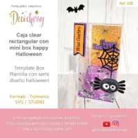 Caja clear rectangular con mini box arana