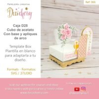 Caja cubo de acetato con base