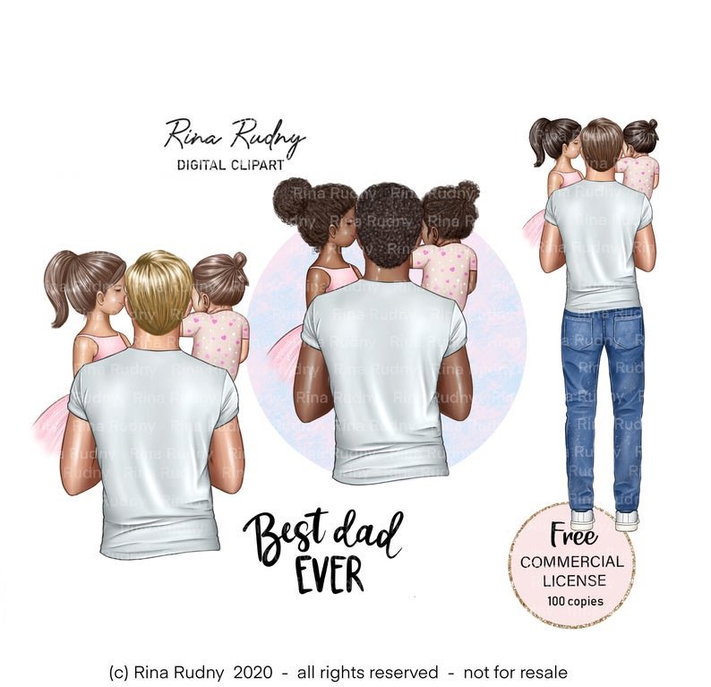 father_daughters_clipart Father Daughters Clipart - Imagem 1