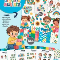 Kit Digital Papeis e Elementos Orgulho Autista