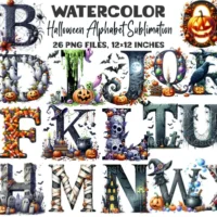 Halloween Alphabet Clipart Bundle
