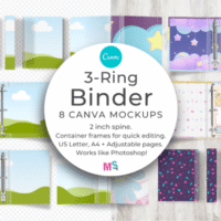 3ring Binder Canva Mockup 2inch