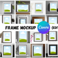 50 Modern Frame Mockups Canva Editable Graphics