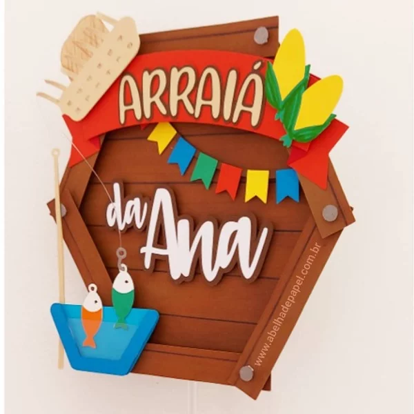 AB_Topo-Arraia-divertidoo_AbelhadePapel_ByAnaDantas Topo Arraiá Divertido - Imagem 1