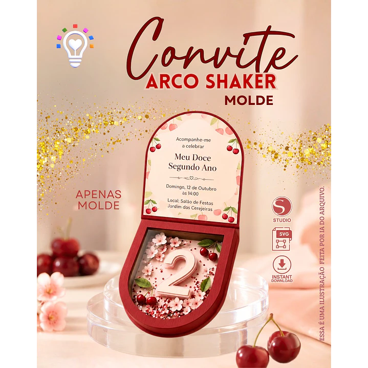 ARQUIVO-DE-CORTE-CONVITE-ARCO-SHAKER-STUDIO-E-SVG Arquivo de Corte Convite Arco Shaker (studio e Svg) - Imagem 1