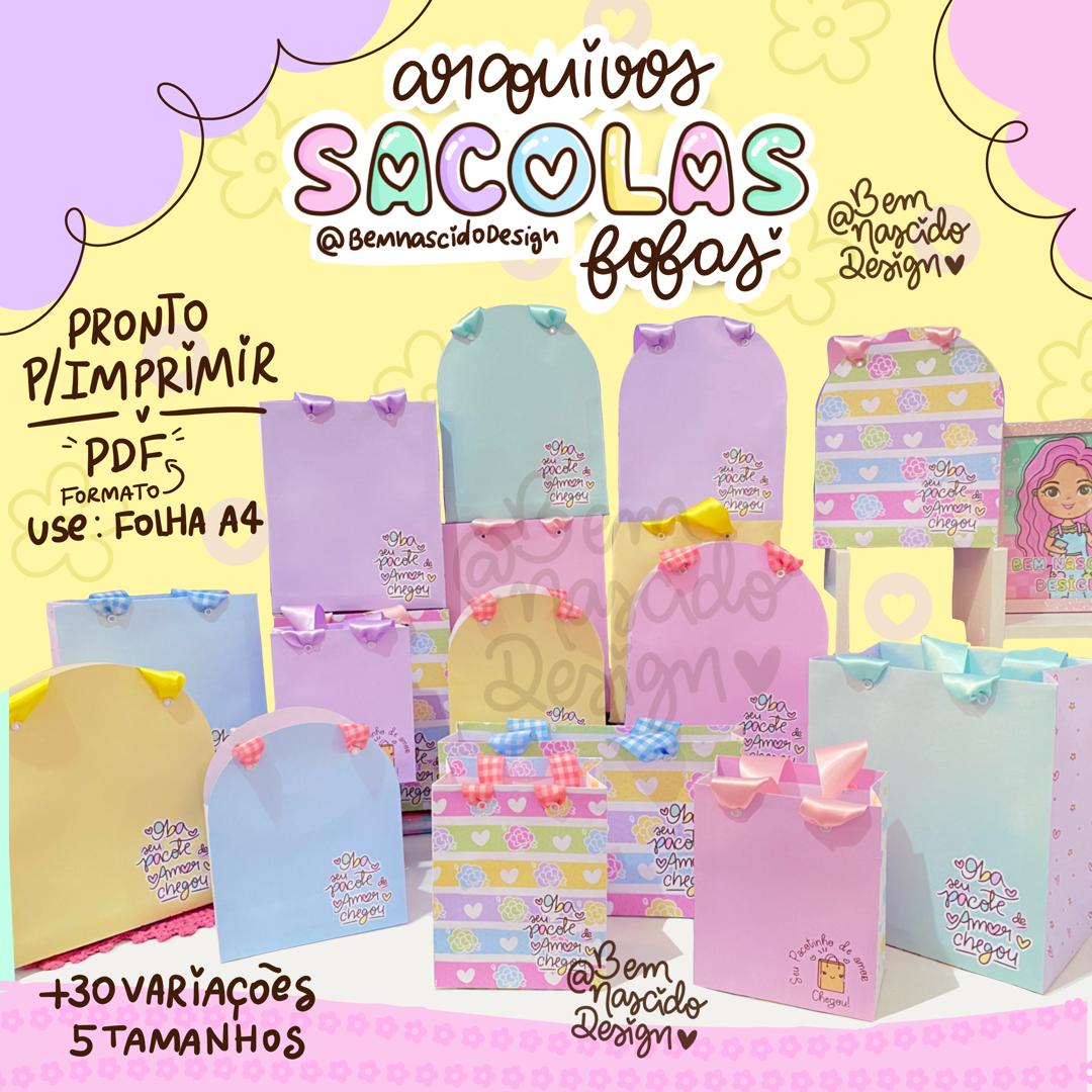 ARQUIVOS-DE-CORTE-SACOLAS Arquivos de Corte Sacolas - Imagem 1