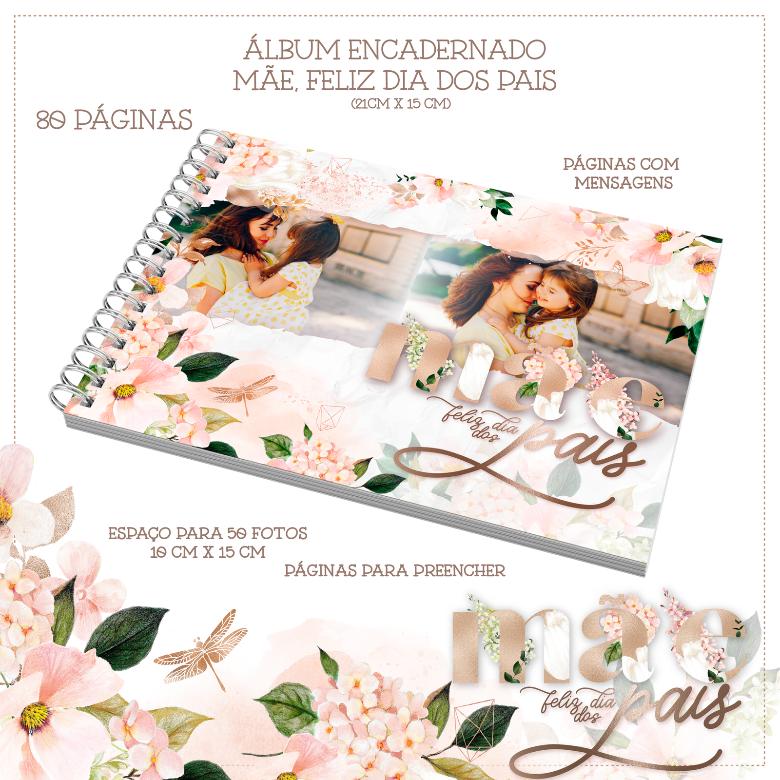 Album-a5-MAE-FELIZ-DIA-DOS-PAIS Álbum A5 Mãe Feliz Dia dos Pais - Imagem 1