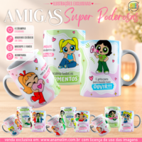 Arte Caneca Amigas Super Poderosas