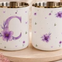 Arte para Caneca Alfabeto Floral (1)