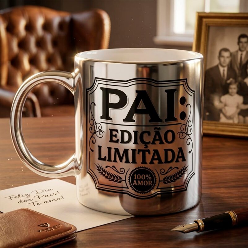 Artes para Canecas Cromadas Dia dos Pais