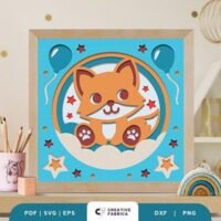 Baby Fox 3D Shadow Box
