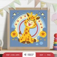 Baby Giraffe 3D Shadow Box