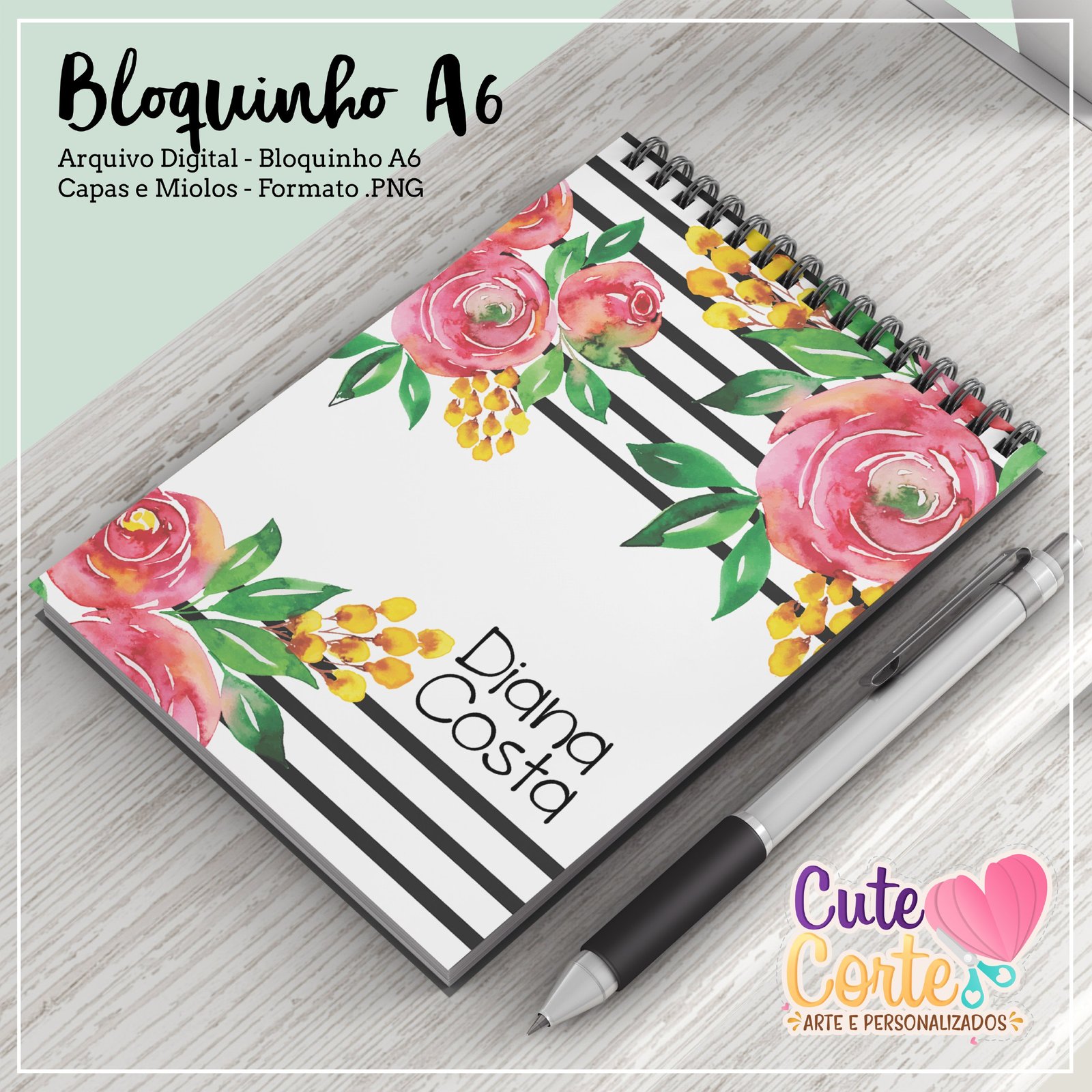 Bloquinho-A6_Brinde-Live_Cute-Corte-By-Diana-Costa Bloquinho A6 Brinde Live Cute Corte By Diana Costa - Imagem 1