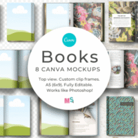 Book Mockup Kit For Canva Graphics