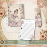 Caderno A5 Menina Lilás