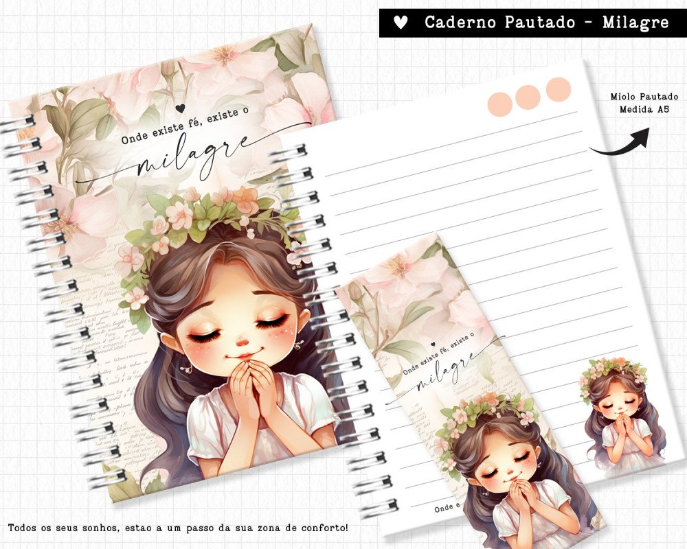 CADERNO-PAUTADO-MILAGRES Caderno Pautado Milagres - Imagem 1