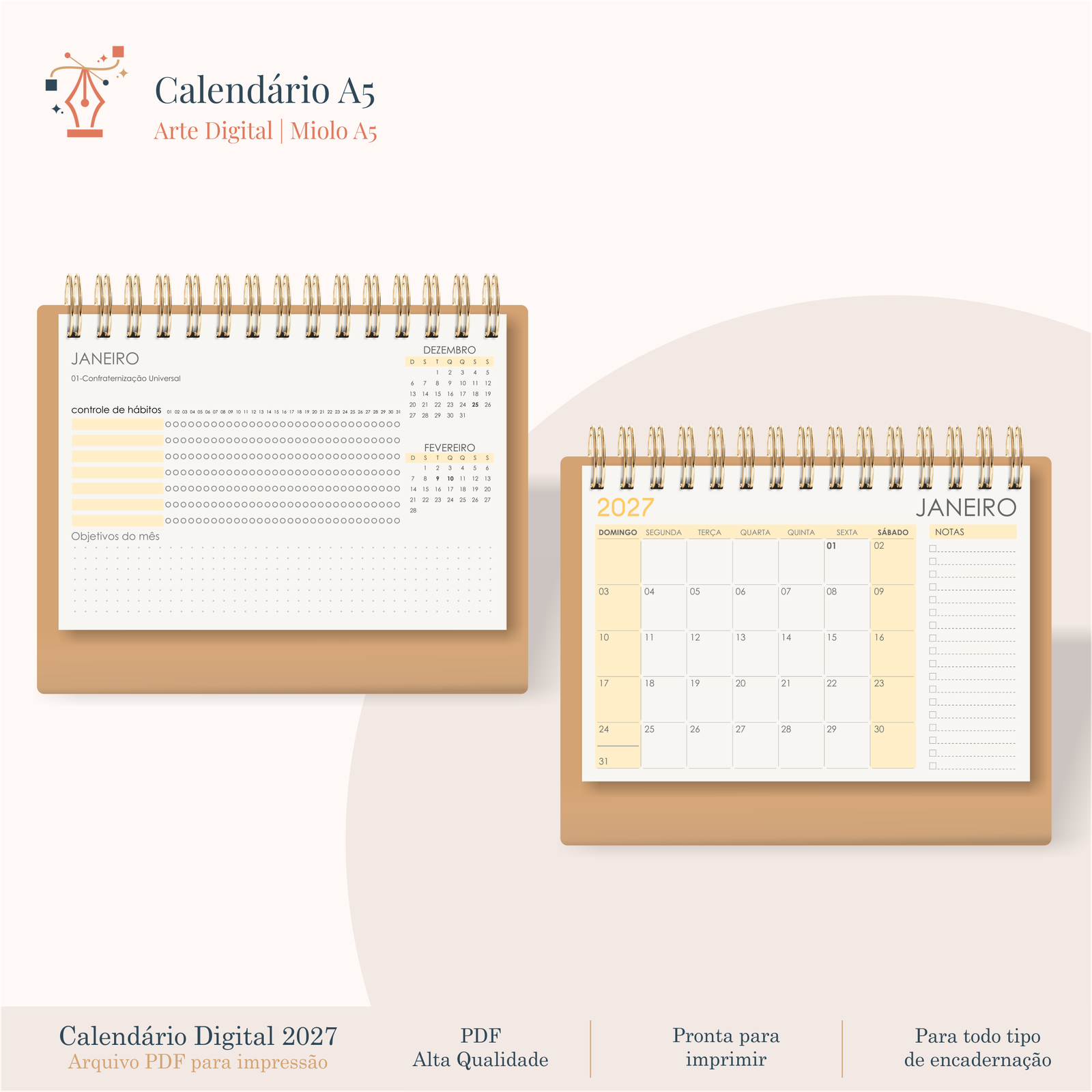 CALENDARIO-A5 Calendário A5 - Imagem 1