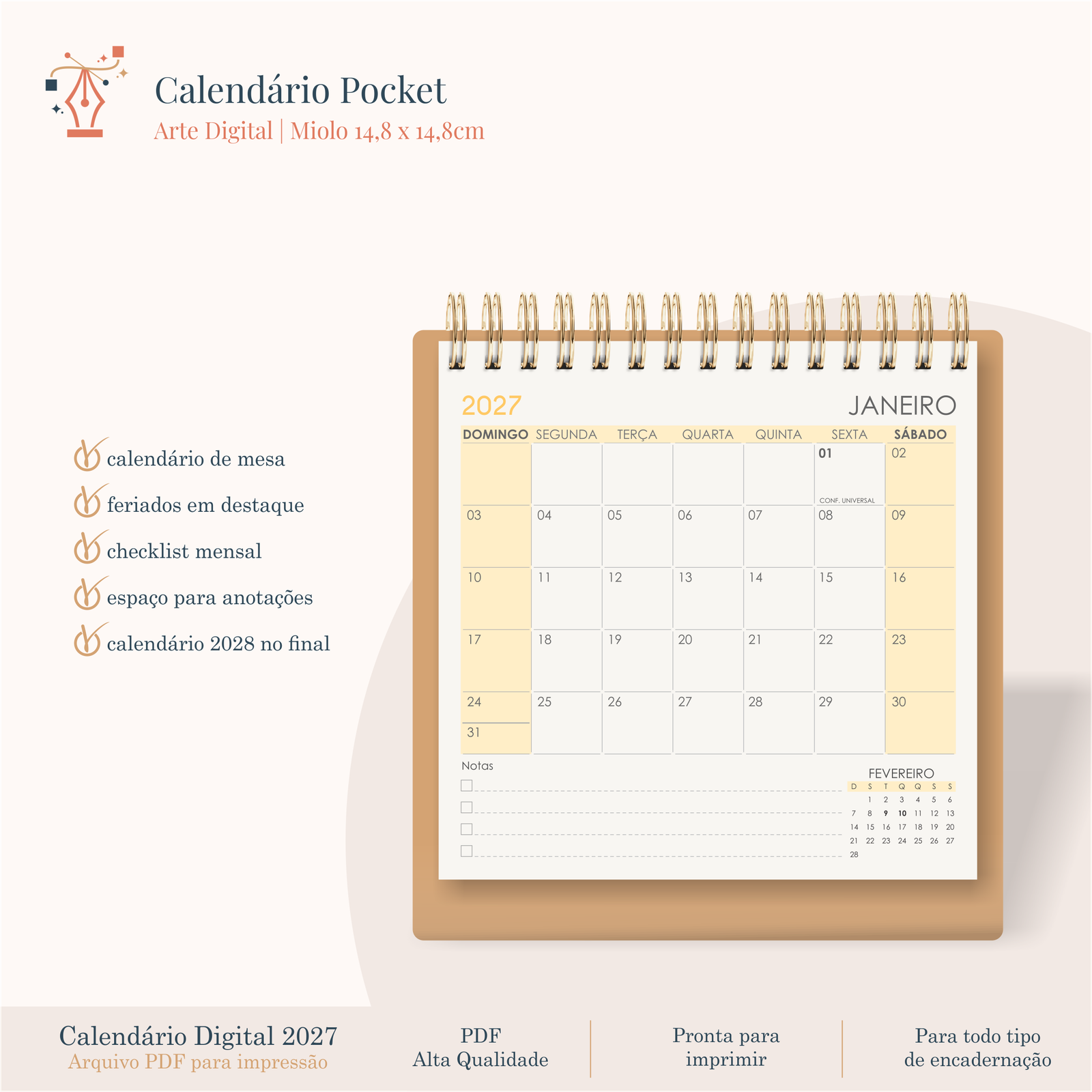 CALENDARIO-POCKET Calendário Pocket - Imagem 1