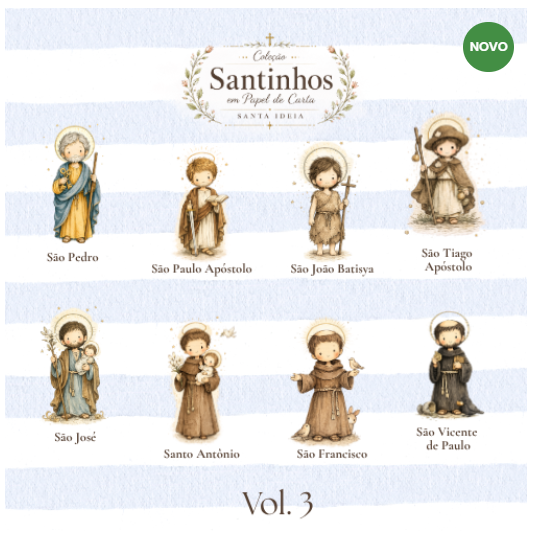 COLECAO-SANTINHOS-EM-PAPEL-DE-CARTA-SANTA-IDEIA-VOLUME-3-44opge Coleção Santinhos Em Papel de Carta Santa Ideia Volume 3 44opge - Imagem 1