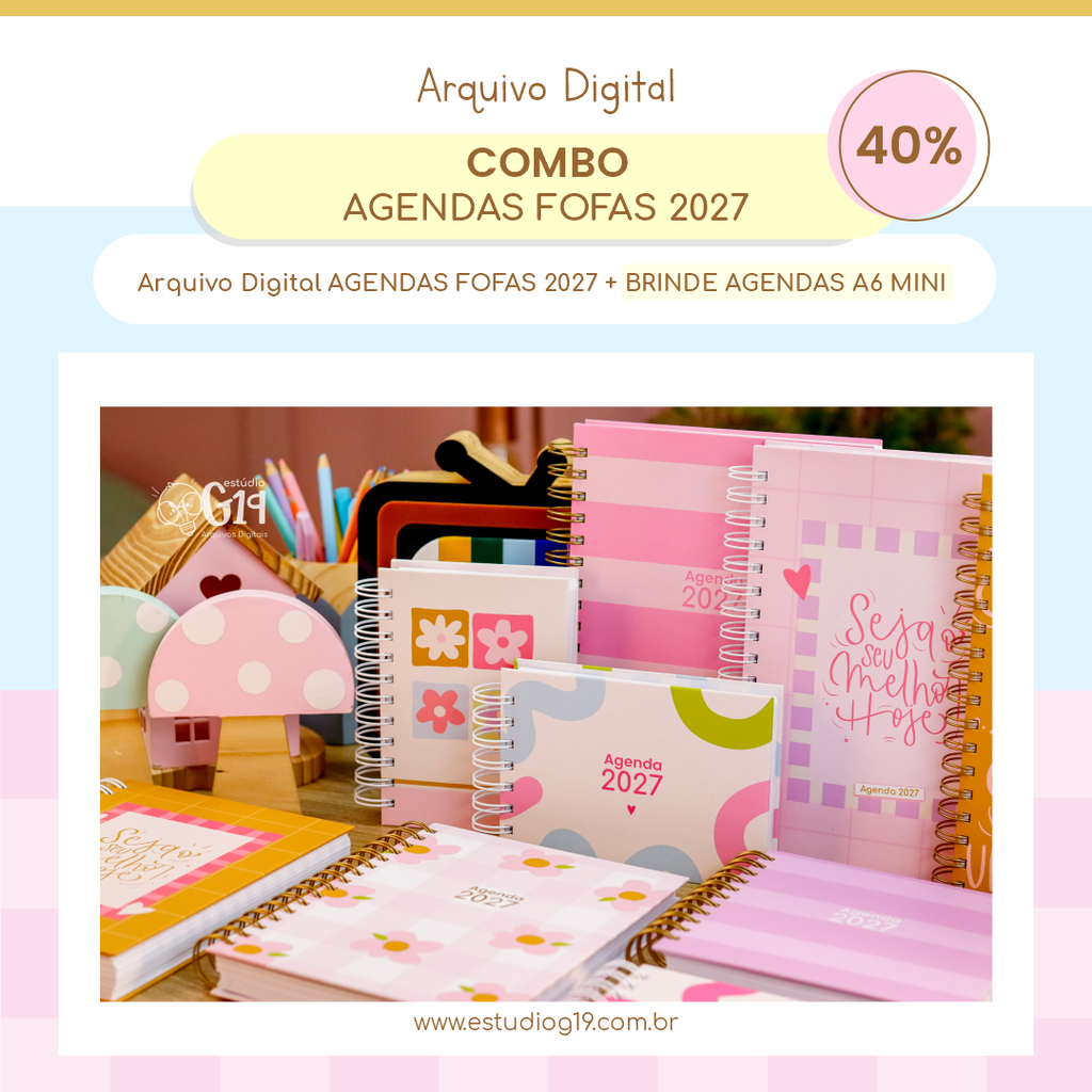COMBO-AGENDAS-FOFAS-2027 Combo Agendas Fofas - Imagem 1