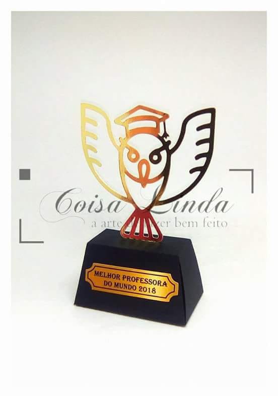 Caixa-Trofeu-Coruja-Professor Caixa Troféu Coruja Professor - Imagem 1