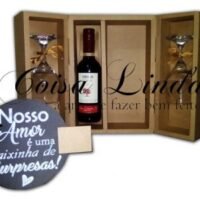 Caixa para 2 Taças e Mini Vinho