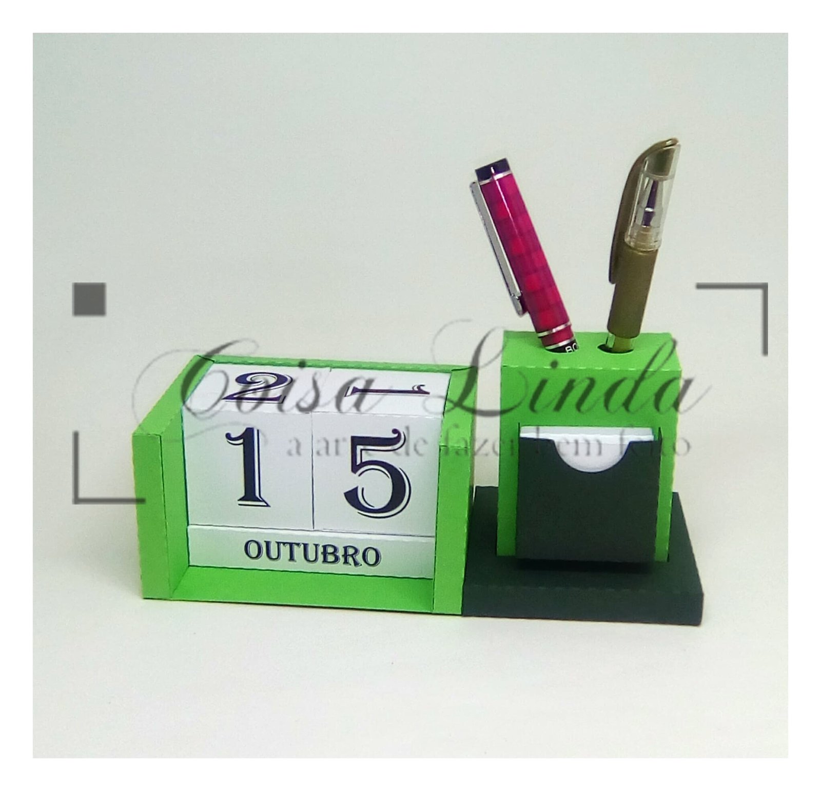 Calendario-Infinito-Com-Porta-Caneta Calendário Infinito com Porta Caneta - Imagem 1