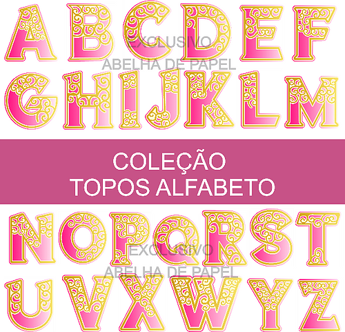 Copia-de-Colecao-Topos-Alfabeto-Arabesco Coleção Topos de bolo Alfabeto Arabesco - Imagem 1