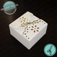 Arquivo de corte caixa Aba Rendada 7x7x4cm Bem Casado