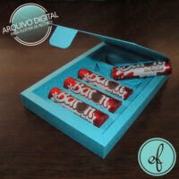 Arquivo de corte caixa Tampa Articulada 5 Chocolates Batom 1