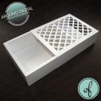 Arquivo de corte caixa Treliça 12x9x3,5cm Tampa
