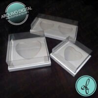 Arquivo de corte Kit 3 CX Borda Dupla Coração