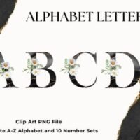 Floral Alphabet Agate Marble Daisy