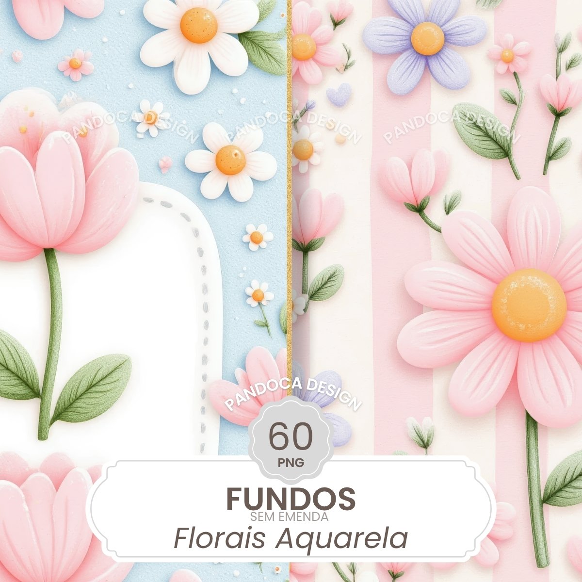 Fundos-FLORAIS-Aquarela-PNG Fundos Florais Aquarela PNG - Imagem 1