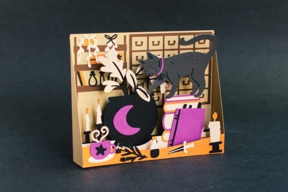 Halloween-Witch-Kitchen-Box-Card-71530794 Halloween Witch Kitchen Box Card - Imagem 1