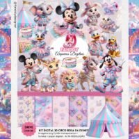 Kit Digital Disney Circo Rosa 3D