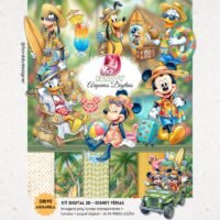 Kit Digital Disney Férias Aquarela