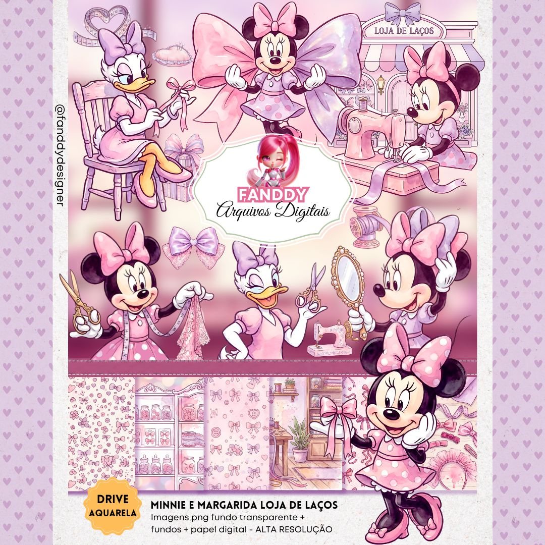 KIT-DIGITAL-MINNIE-E-MARGARIDA-LOJA-DE-LACOS Kit Digital Minnie e Margarida Loja de Laços - Imagem 1