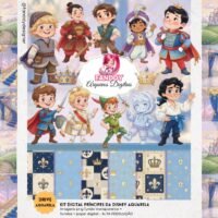 Kit Digital Príncipes da Disney Aquarela