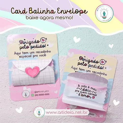 Kit-Digital-ART-IDEIA-Card-Balinha-Envelope Card Balinha Envelope - Imagem 1