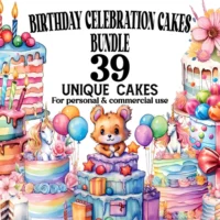 Kit Digital Birthday Celebration Cakes
