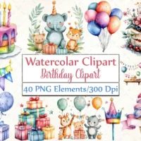 Kit Digital Birthday Clipart Bundle